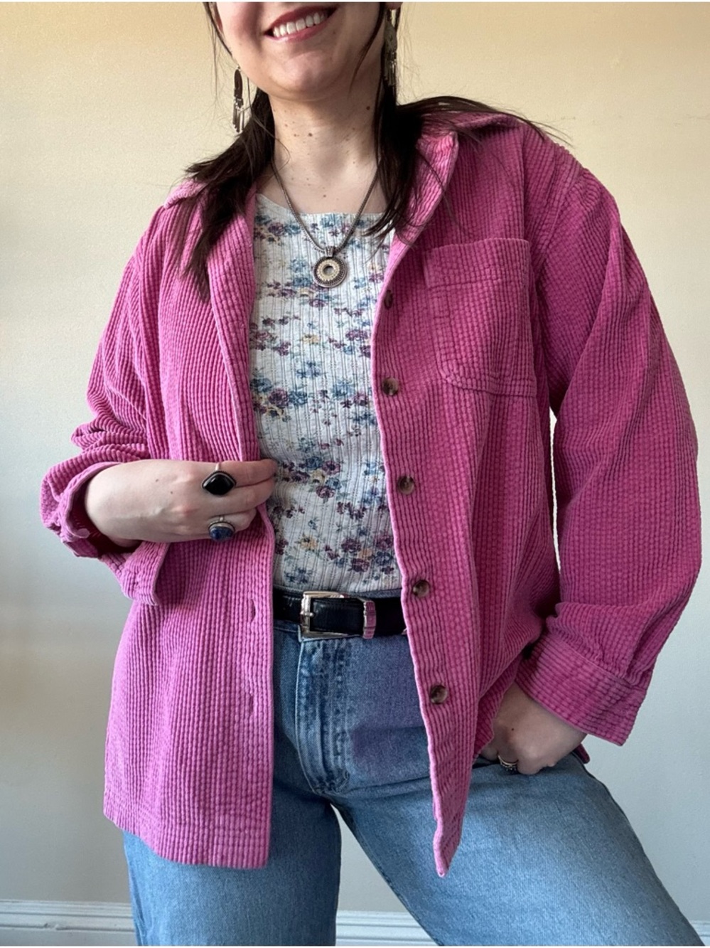 Vintage LL Bean Pink Corduroy Shacket
